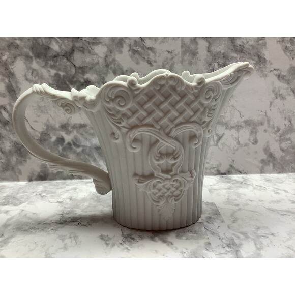 Vintage LBK Pitcher Vase - Ceramic Milky White, Matte Finish - European Style - Picture 1 of 6